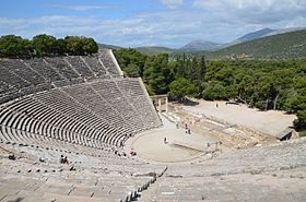 The great theater of epidaurus designed by polykleitos the younger in the 4th century bc sanctuary of asklepeios at epidaurus greece 14015010416